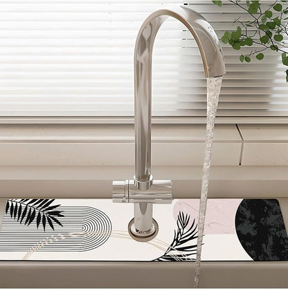 Patterned Sink Faucet Mat Kitchen Splash Guard Super Absorbent Drying Mat