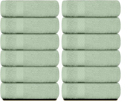 White Classic Luxury Cotton Washcloths 13x13 Inch