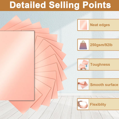 Silunkia 120 Sheets Candy Pink Shimmer Cardstock 8.5 x 11 Craft Paper, 250gsm/92lb Heavyweight Paper Card Stock for DIY Cards Making, Birthday Decorations, Invitations, Thank You Cards
