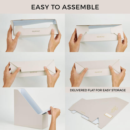 Beautiful Magazine Holder Set of 3 - Sturdy File Holder to Organize Your Desk Or Shelves - The Perfect Office Storage to Effortlessly Organize Your Paperwork/Files, Magazines, Books Or Binders