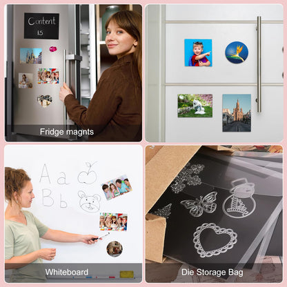 Thaibear Printable Magnetic Sheets, 8.5" x 11", 30 Pack Glossy Magnet Printer Paper for Inkjet, Flexible Magnetic Printer Paper for Fridge, Crafts - Peel and Stick Magnetic Tape