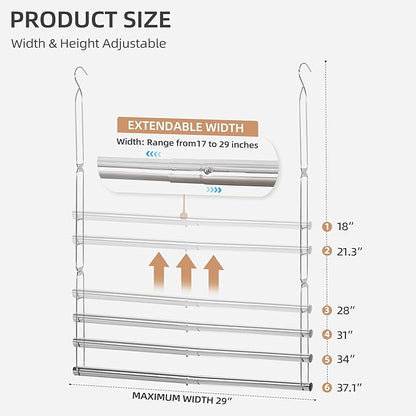 STORAGE MANIAC Hanging Closet Rod, Adjustable Width and Height Closet Hanging