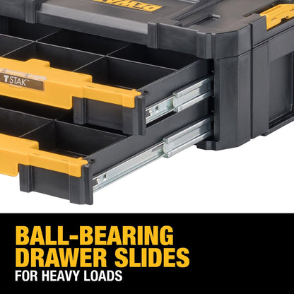DEWALT TSTAK Tool Storage Organizer with Double Drawers, Holds Up to 16.5 lbs. (DWST17804)