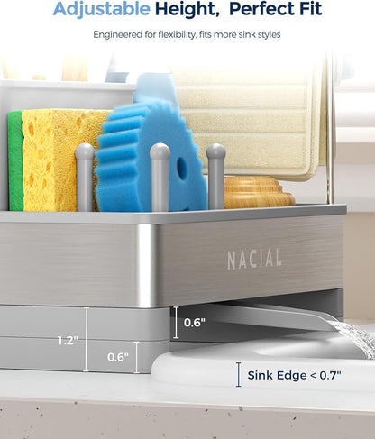Nacial Sponge Holder for Kitchen Sink, Sink Caddy Organizer
