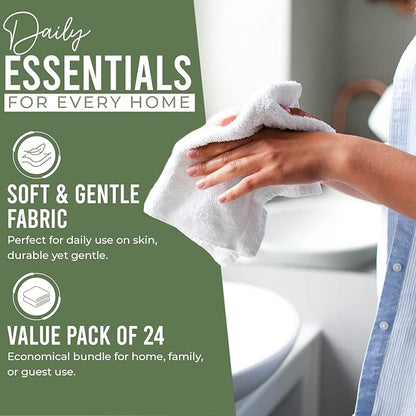 DAN RIVER 24 Pack Wash Cloths for Showering