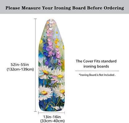 Daisy Painting Ironing Board Cover and Pad Standard Size Lightweight Ironing Pad