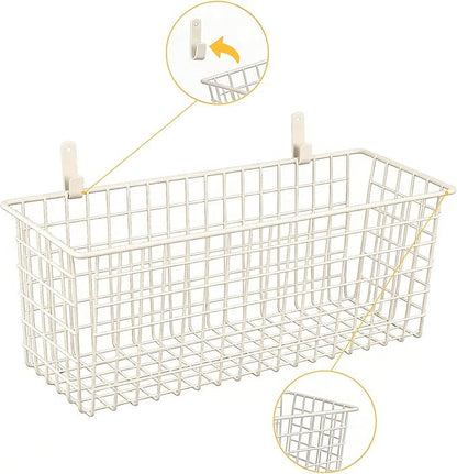 2 Sets Extra Large Hanging Wall Basket, WallmountedFruit Vegetable Toy Snack
