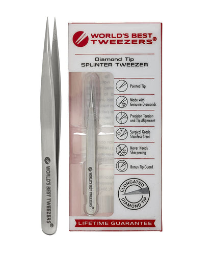 World's Best Tweezers Diamond Tip Splinter Tweezer (Professional)