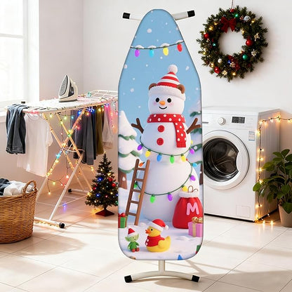 Nuxovilar Ironing Board Cover Winter Snowman Pattern Polyester 15x54 Inches