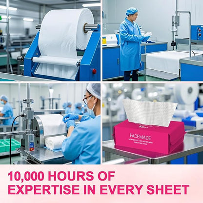 FACEMADE 100 Count Disposable Face Towels, Ultra Thick Face Towelettes