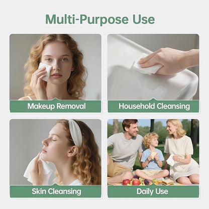 MATERN'ELLA Disposable Face Towels XL Ultra Soft Biodegradable Dry Wipes