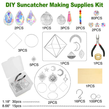 DIY Suncatcher Kit, 400pcs Crystal Sun Catchers Ornament Making Supplies Arts and Crafts Kits for Adults Indoor Windows Hanging Prism Garden Office Home Decor Gifts for Women Birthday Mother's Day