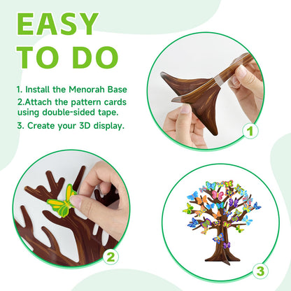 Cinrobiye 30 Set Spring Craft Kit Flower Bird Butterfly DIY Tree Ornaments Making Art Crafts for Toddler Sunday School Classroom Home Preschool Party Activities Favor Decor Supplies (Butterfly)