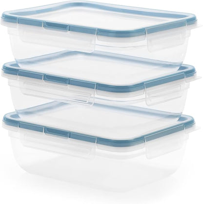 Snapware Plastic Total Solution 3-Pack Food Storage Containers Set, Leakproof &