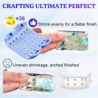 LET'S RESIN UV Light,Two-Sided Longer time Setting(2m,3m,5m) Resin Light with 36 LED Beads, Large Size UV Lamp for Resin Curing, Molds,DIY Craft Decor(Own Design Patent)
