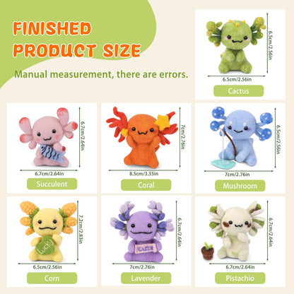 Yizzvb Needle Felting Kit, 7 Pcs Felting Kits for Beginners Adult, Felt Animal Kit, Wool Felting Tools Including Wool Roving, Foam Mat, Felting Needles and Instructions for DIY Felting Starters