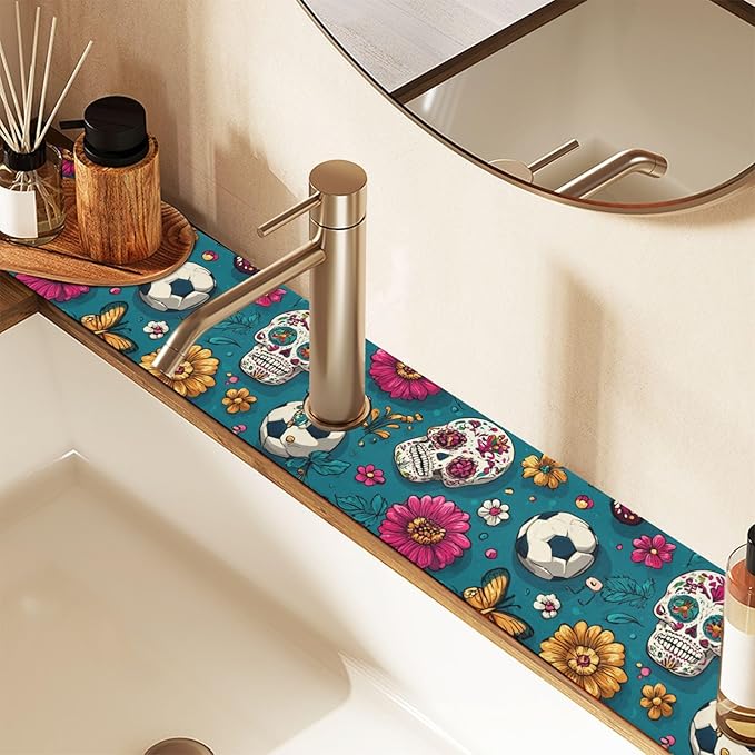 Kitchen Sink Splash Guard 1 PC 14.7 Inch Sink Faucet Mat Splash Guard