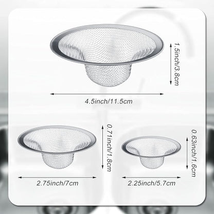 12 Pieces Stainless Steel Sink Strainer Drain Strainer