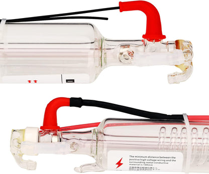 CO2 Laser Tube, 60W CO2 Laser Tube with Coating 60 watt Length 1000mm Dia. 50mm, Wire Pre-connected for CO2 Laser Cutter Laser Engraving Cutting Machine