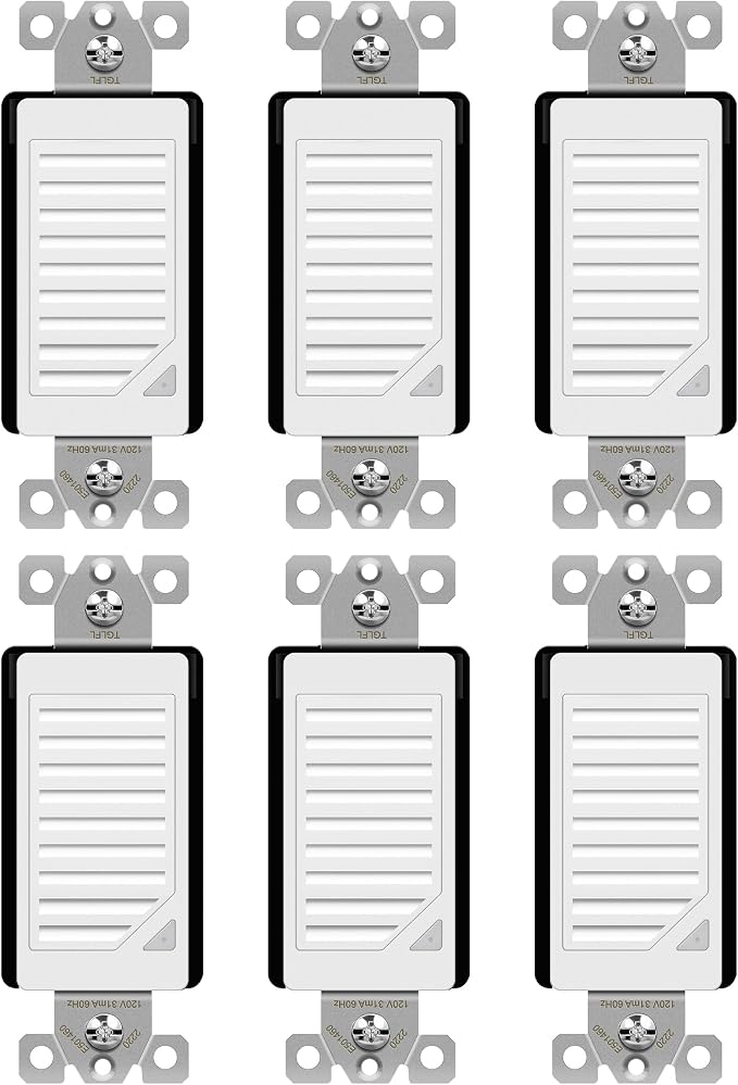 TOPGREENER 6Pack Full Face LED Decorator Guide Light with Auto Sensor, | 120VAC/15A Night Light with Automatic Daylight Sensor Soft Glow for Hallways, Stairs, Bathrooms. UL listed, White