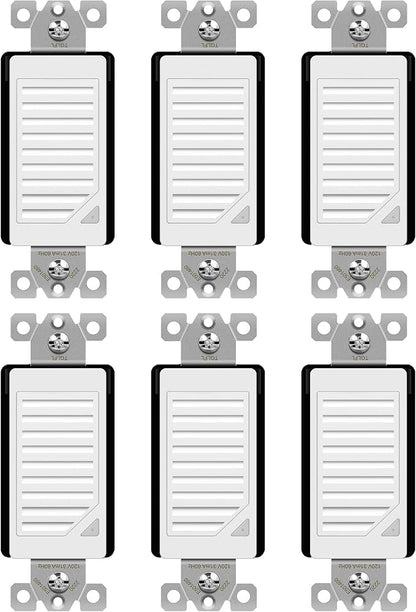 TOPGREENER 6Pack Full Face LED Decorator Guide Light with Auto Sensor, | 120VAC/15A Night Light with Automatic Daylight Sensor Soft Glow for Hallways, Stairs, Bathrooms. UL listed, White