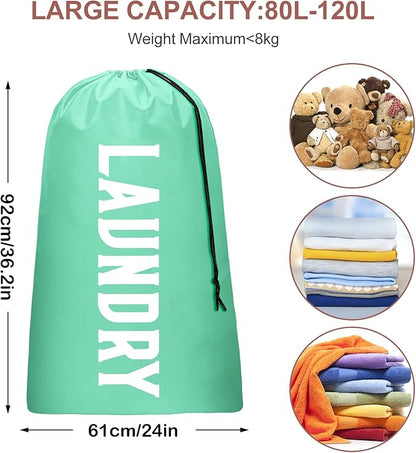 2 Pack XL Travel Laundry Bag, Machine Washable Dirty Clothes Organizer