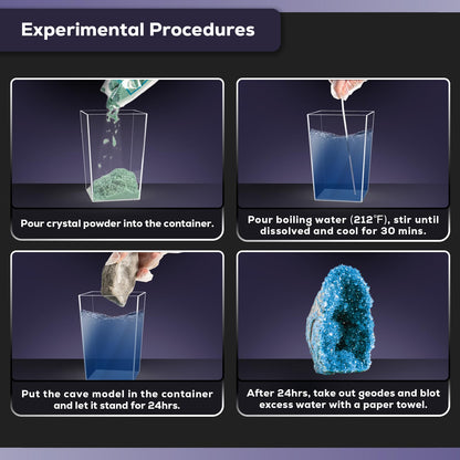 GobiDex Geodes Growing Science Kit for Kids Age 6-8-12, Geodes with Crystals Grow Fast in (24H), STEM Educational Science Experiments Toys, Geology & Rock Enthusiasts Collection, Gifts for Boys Girls