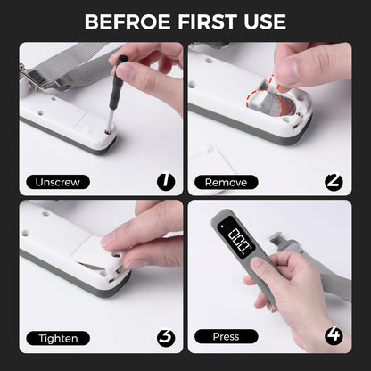 pack all 110 Lbs Luggage Scale, Digital Handheld Luggage Scale, Travel Weight Scale for Luggage with Backlit LCD Display, Battery Included (Grey)