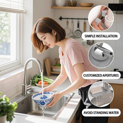 Silicone Faucet Mat for Kitchen Sink, Enhanced Silicone Splash Guard