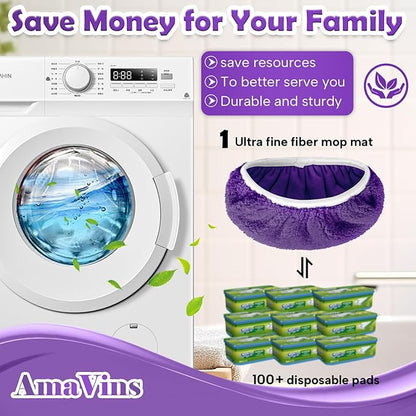 5 Pack Reusable Microfiber Mop Pads Compatible