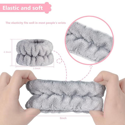 2pcs Wrist Bands for Washing Face, Microfiber Face Washing Wristbands, Arm