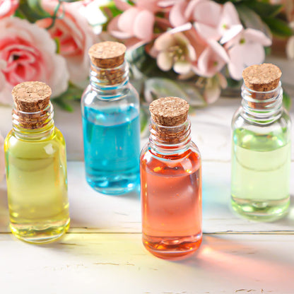 Sabary 50 Packs 1 oz Plastic Sand Art Bottles with Cork Stoppers Mini Vial Potion Bottles Perfume Cork Jar with Mini Funnels for Filling Jar for DIY Craft, Essential Oil, Message, Party Favor