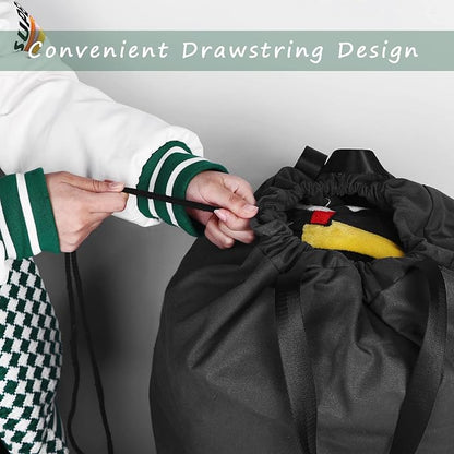 Cotton Canvas Laundry Bag with Handles & Drawstring Straps, Heavy Duty Extra