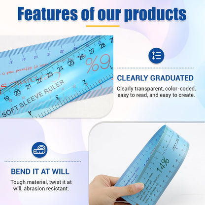 2PCS Clay Shrinkage Ruler Set - Dual Scale Measuring Tool for Pottery, Accurately Calculate Ceramic Shrinkage Before Firing for Potters, Sculptors Art Classes