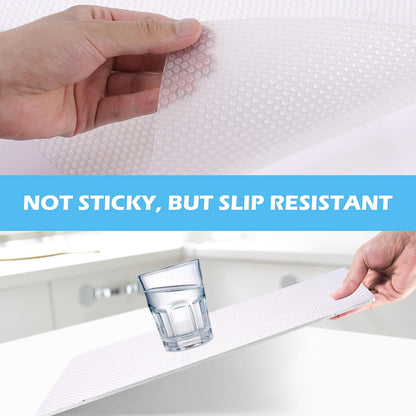 MooiFun Drawer Liners, Waterproof Shelf Liner, Anti-Slip Non-Adhesive BPA Free Kitchen Cupboard Cabinet Liner Refridge Fridge Mats Sink Protector Strong Durable for Home (Clear/11.8in x 10Ft)