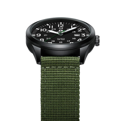 LN LENQIN Mens Watches Unisex Military Sport Nylon Strap Stylish Luminous Fashion Analog Quartz Watch for Men Waterproof Army Tactical Casual Wristwatch