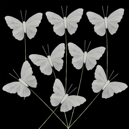 Cartanfill- Feather Butterfly Decorations for Wedding, Party, Home Decor, Gift Wrapping (Set of 12)
