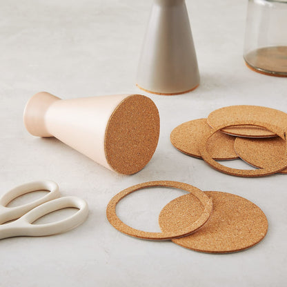 Juvale Cork Coaster Backing Sheets - Scratch-Resistant Surface Protection with Cork Pads - Custom DIY Craft Projects - Circle Craft Sheets for Versatile Designs - Pack of 50, 3.5 in Round Brown