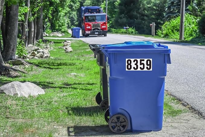 3 Inch Adhesive Numbers for Mailbox, Vinyl Reflective Stickers, Self-Adhesive Decals, Pre-Spaced Signs for Outside, House, Trash Cans, Cars, Door (300 Numbers)