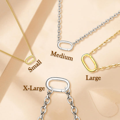8PCS Oval Clasp Carabiner Necklace Connector Stainless Steel Spring Clasps Bracelet Closures Keychain Lock Clasps Necklaces Clips Key Ring Bracelets Shortener for Jewelry Finding DIY Making Kit (A23)