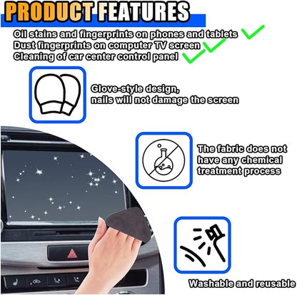 Square Car Touch Screen Cleaner Cloth, Microfiber Cleaning Pad Car Cleaning