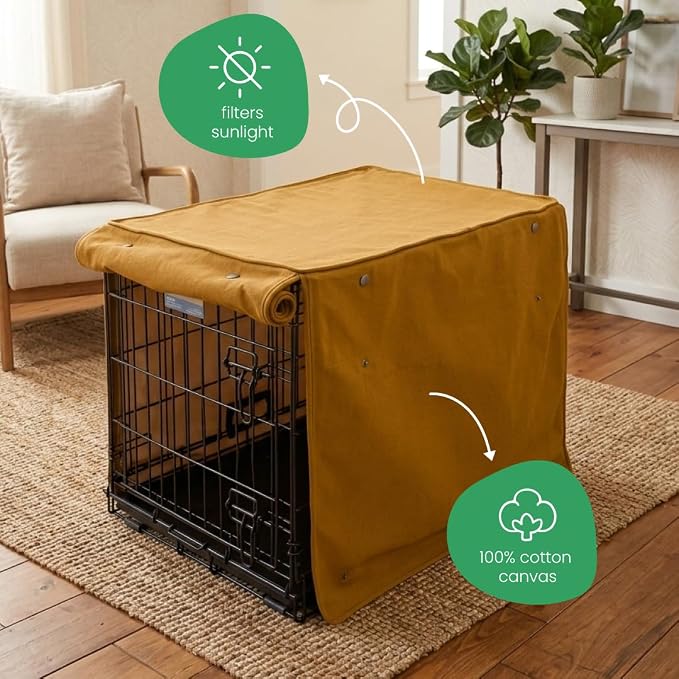 Molly Mutt Fast Car Dog Crate Cover, GOTS-Certified 100% Organic Cotton Canvas Cover for Dog or Puppy Kennel and Cage, Washable, Free of Harmful Chemicals, Huge, Fits 36"x23"x25" Crate