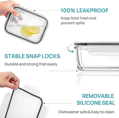 Vtopmart 5Pack 30oz Glass Storage Containers