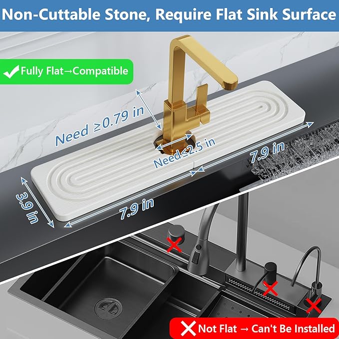 Stone Quick Dry Faucet Mat for Kitchen Sink Stone Faucet Mat for Kitchen Sink