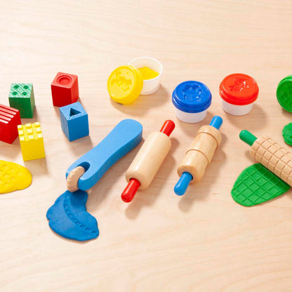 Melissa & Doug Shape, Model, and Mold Clay Activity Set - 4 Tubs of Modeling Dough and Tools