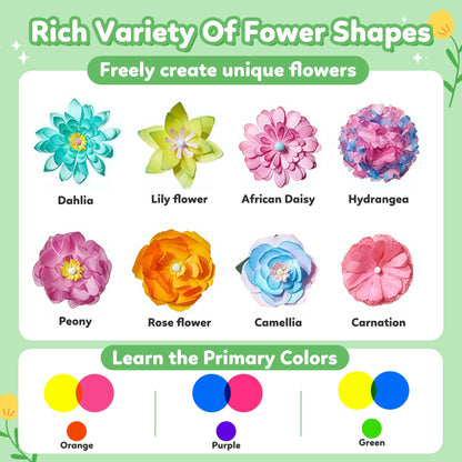 Paper Flower Science Kit, Kids DIY Arts and Crafts Color Changing Flowers Set, Flower-Dyeing Science for Kids Age 8-12, Magic Flowers Paper for Girls 6 7 8 9 10 11 yr Birthday Valentines Day Gifts