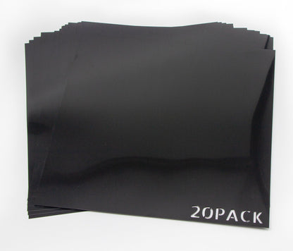 20Pack 7.5mil Opaque Black Plastic Sheets, 12X12 Inch Stencil Paper for Cricut, Laser Cutting, Template Plastic for Quilting, Blank Black Stencil Sheets,Sign Makers,Food Grade PET Stencil Material