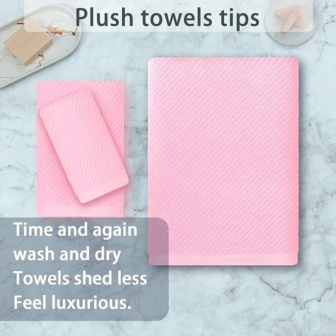 VOOVA & MOVAS Pink Towels for Bathroom
