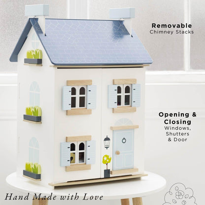 Le Toy Van - Wooden- Sky Doll House - Kids Dream House - 2 Storey with Attic - Fill with Dollhouse Accessories - Suitable for Ages 3+