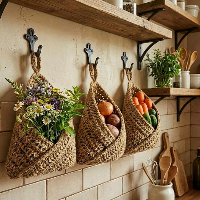 Honeydak Boho Decor Hanging Wall Baskets